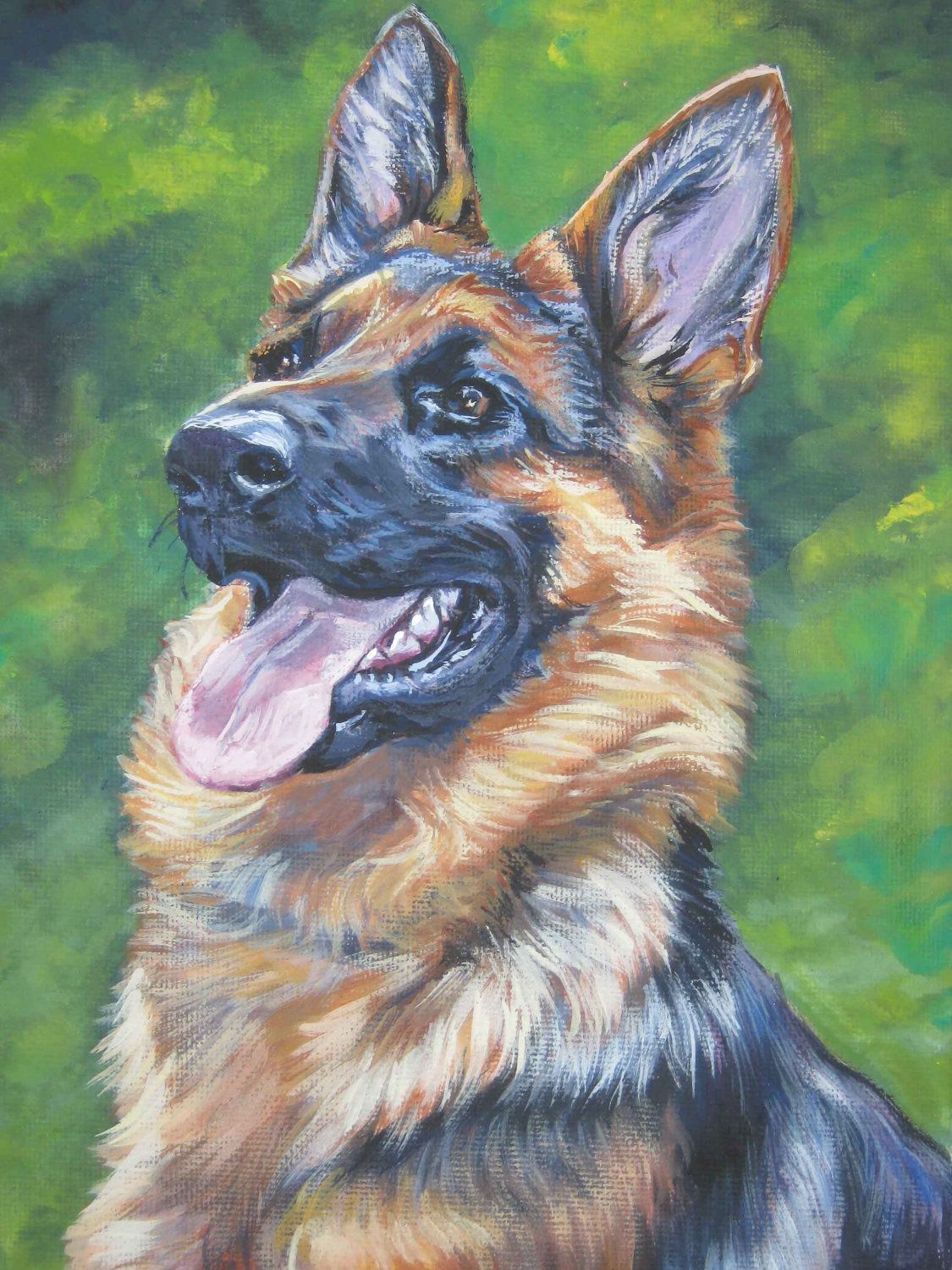 1125x1500 Gsd German Shepherd Art Print Canvas Print Of La Shepard Painting - German Shepherd Painting