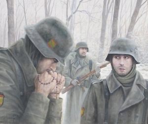 300x251 Original Ww2 Military Illustration Art Painting Wwii German - German Soldier Painting