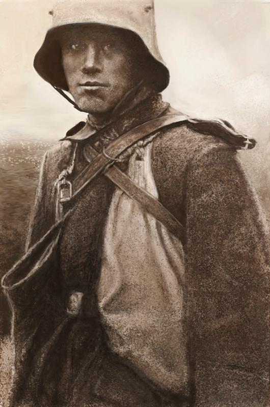 530x800 Wwi Soldier - German Soldier Painting