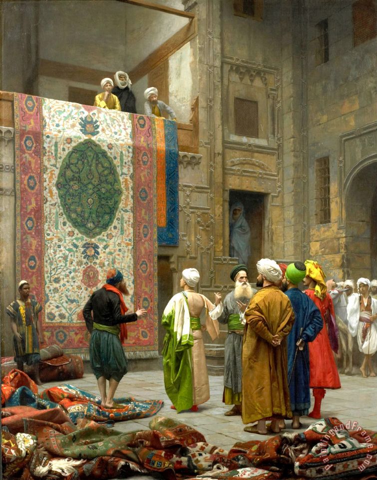 755x960 Jean Leon Gerome The Carpet Merchant Carpet Merchant In Cairo - Gerome Painting