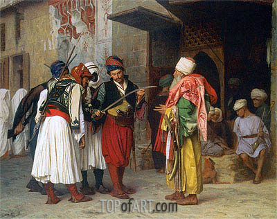 400x316 Travelling Merchant In Cairo Gerome Painting Reproduction - Gerome Painting