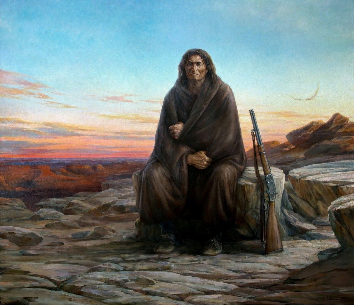 1200x1037 Geronimo Painting By Artist Alexander Belyaev (B.1959) Fine Art - Geronimo Painting