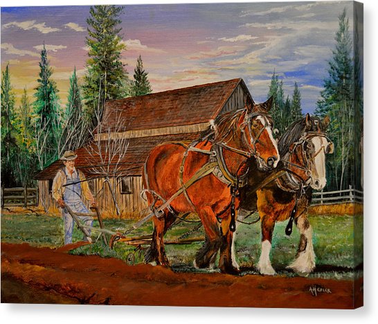 546x467 Horse Hooves Canvas Prints - Get Er Done Painting