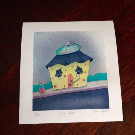 540x540 Home Sick Framed Art Print Home Sick Travel Painting House - Get Well Soon Painting