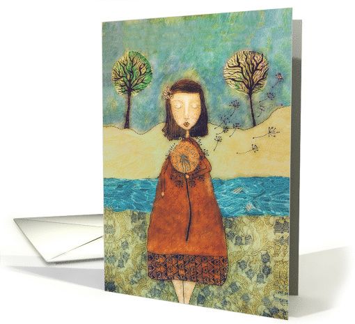 510x465 My Wish For You, Get Well Soon, Girl Blowing A Dandelion, Painting - Get Well Soon Painting