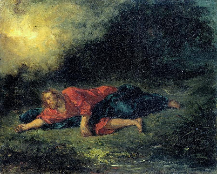 900x719 Christ In Gethsemane Painting By Eugene Delacroix - Gethsemane Painting