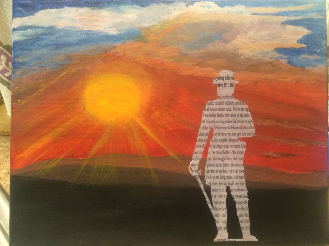 1136x852 Gettysburg Monument Overlaid With Gettysburg Address - Gettysburg Address Painting