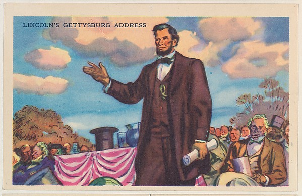 599x390 Issued By Gordon Bread Company Lincoln's Gettysburg Address - Gettysburg Address Painting
