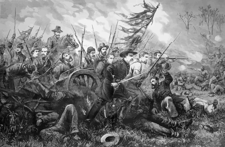 900x589 Union Charge At The Battle Of Gettysburg Painting By War Is Hell Store - Gettysburg Painting