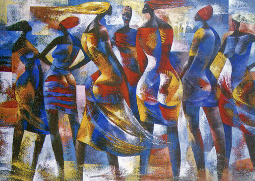 500x355 Koranteng's Toli Wiz's Flowers - Ghana Painting