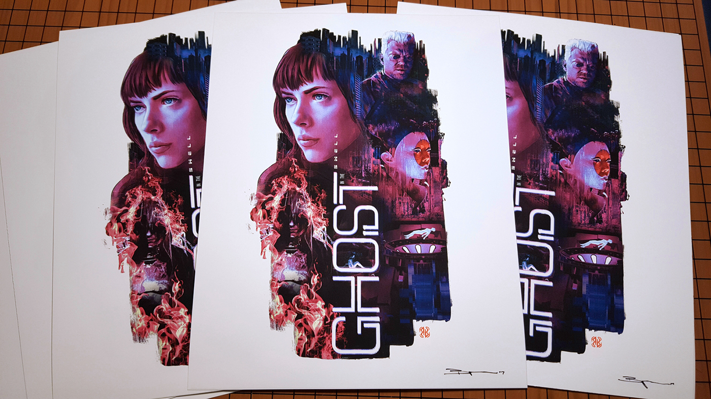 1400x786 Ghost In The Shell Alternative Tribute Movie Poster On Behance - Ghost In The Shell Painting