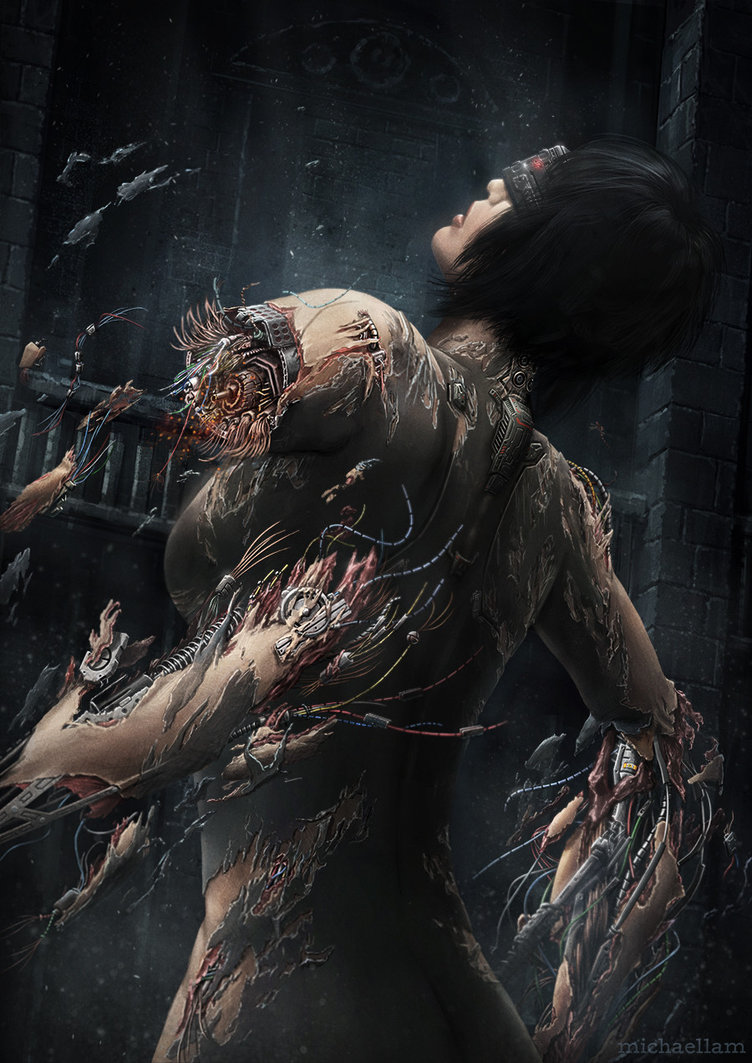 752x1063 Ghost In The Shell By Michaellam - Ghost In The Shell Painting