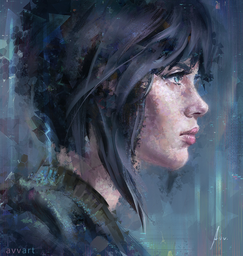 854x900 Ghost In The Shell By Avvart - Ghost In The Shell Painting