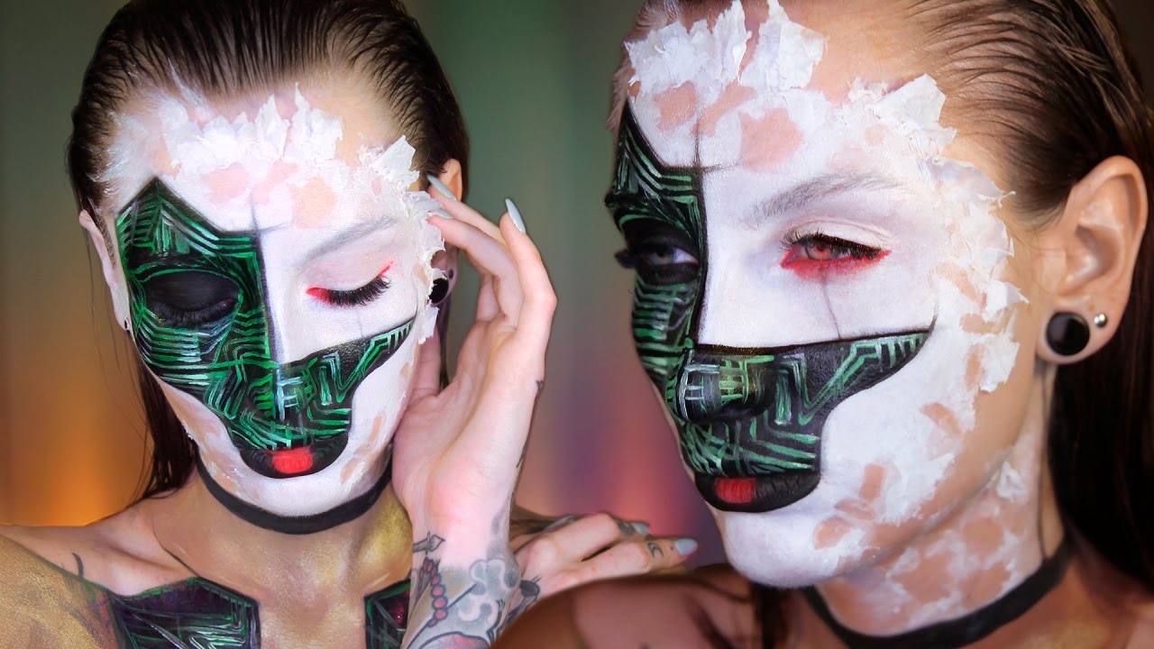 1280x720 Ghost In The Shell Inspired Makeup Body Painting Tutorial - Ghost In The Shell Painting