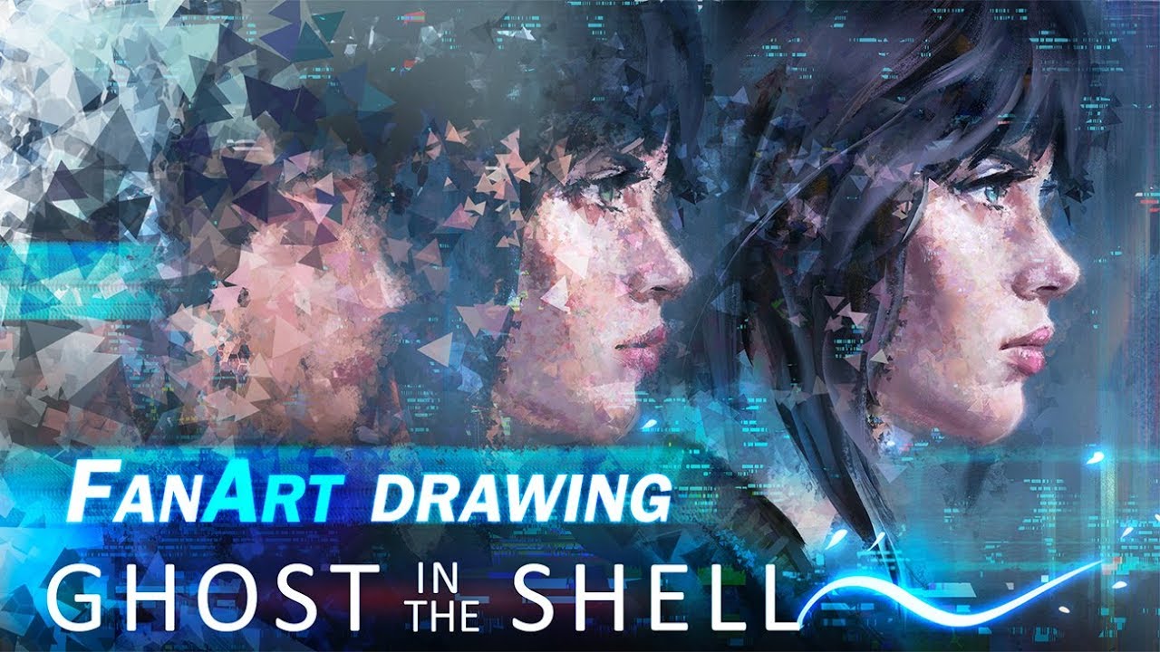 1280x720 Digital Painting - Ghost In The Shell Painting