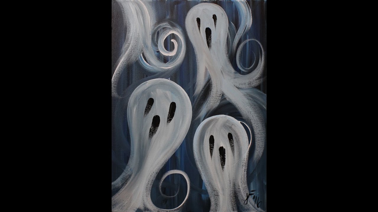 1280x720 Ghost Party Step By Step Acrylic Painting On Canvas For Beginners - Ghost Painting