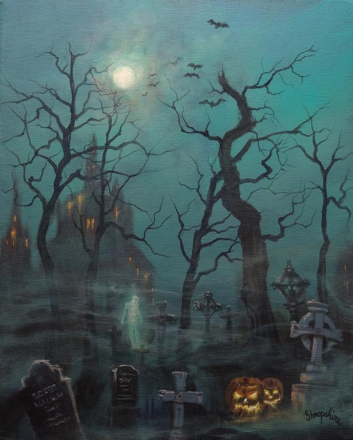 723x900 Halloween Ghost Painting By Tom Shropshire - Ghost Painting