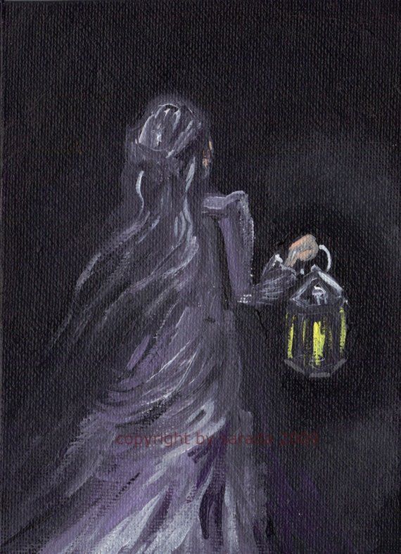 570x788 Original Gothic Ghost Painting, Dark Victorian Art Art - Ghost Painting