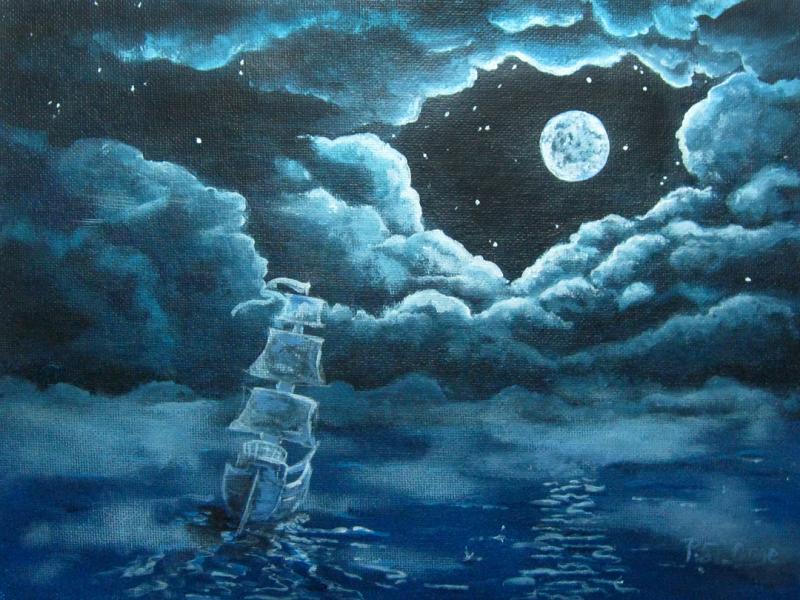 800x600 Ghost Pirate Ship Painting - Ghost Pirate Ship Painting