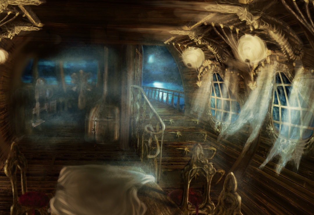 1079x740 Ghost Ship By Carocha - Ghost Pirate Ship Painting