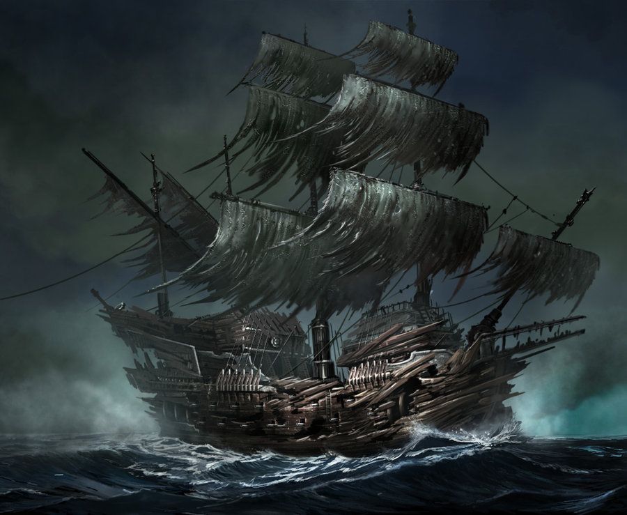 900x739 Pirates Age Card Game Illustration By Cgfelker - Ghost Pirate Ship Painting