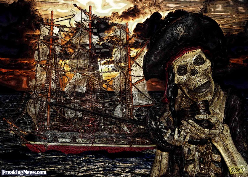 800x571 Skeleton Pirate With Ghost Ship Pictures - Ghost Pirate Ship Painting