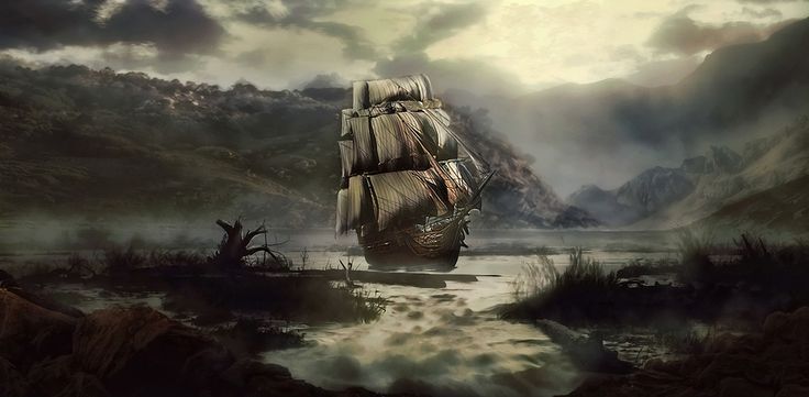 736x361 Ghost Pirate Ship - Ghost Pirate Ship Painting