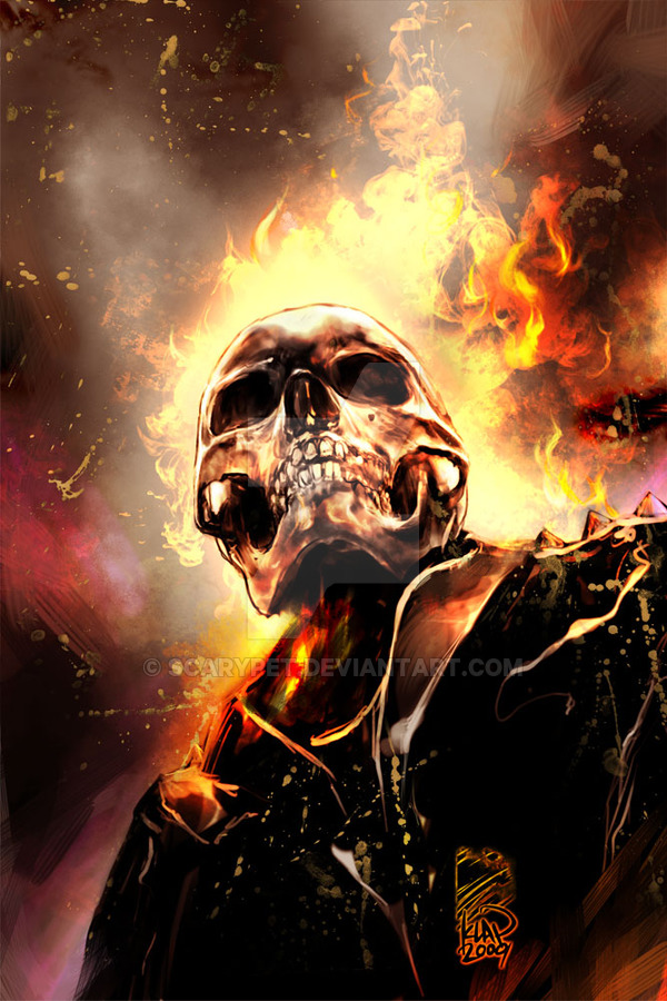 600x900 Ghost Rider Grin By Scarypet - Ghost Rider Painting