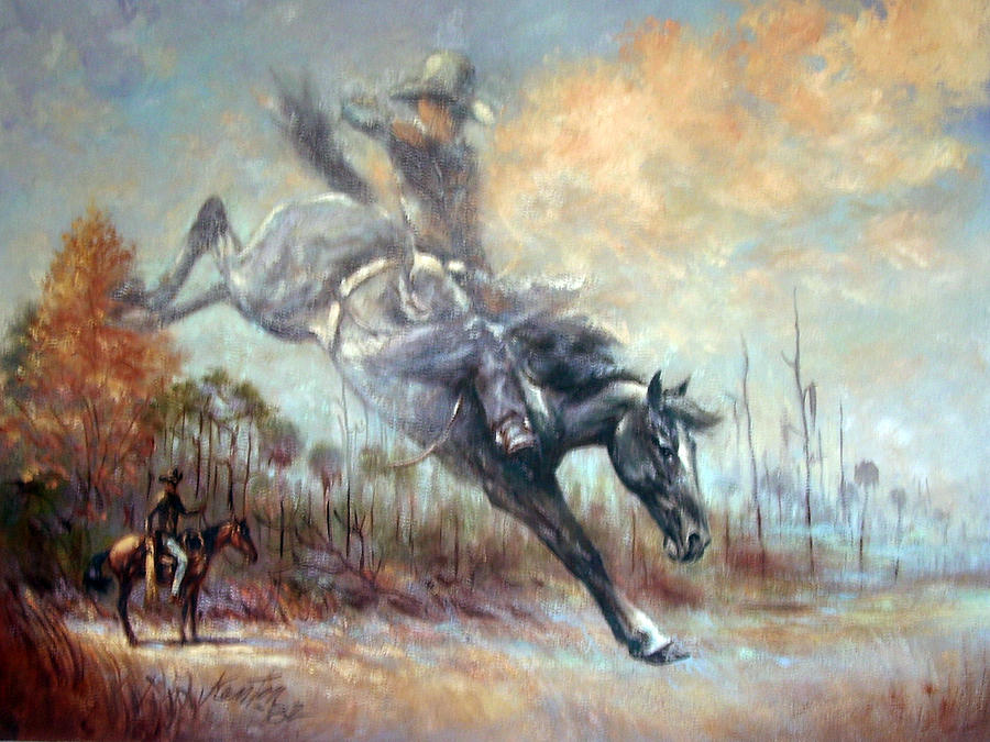 900x675 Ghost Rider In The Sky Painting By Buster Kenton - Ghost Rider Painting