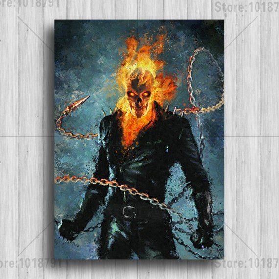 570x570 5d Diy Diamond Painting Ghost Rider Mosaic Needlework Embroidery - Ghost Rider Painting