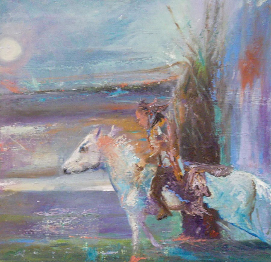 900x872 Ghost Rider Painting By Susan Esbensen - Ghost Rider Painting