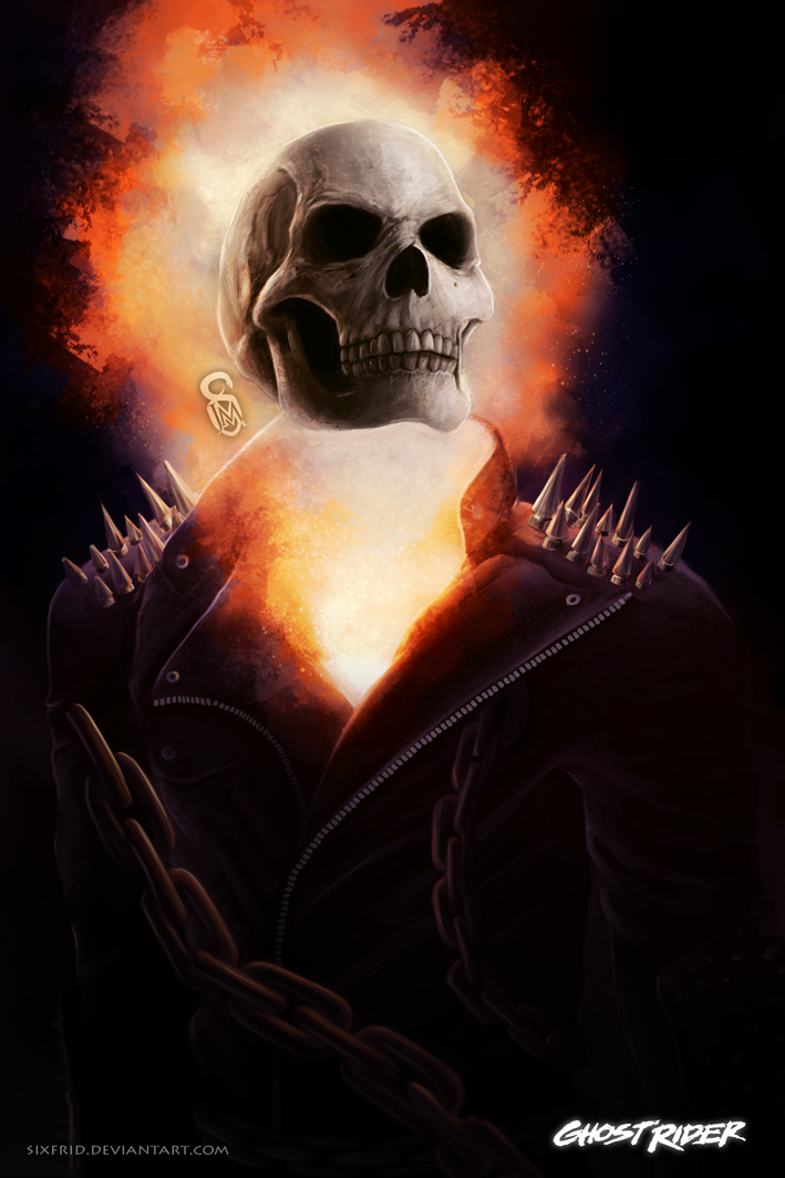 709x1063 Ghost Rider By Sixfrid - Ghost Rider Painting