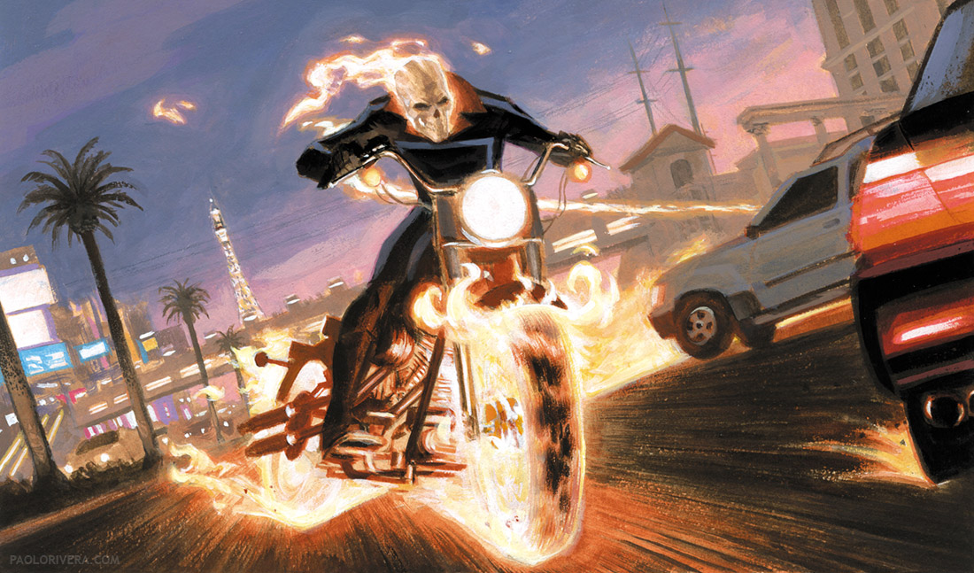 1100x647 Painting Ghost Rider Muddy Colors - Ghost Rider Painting