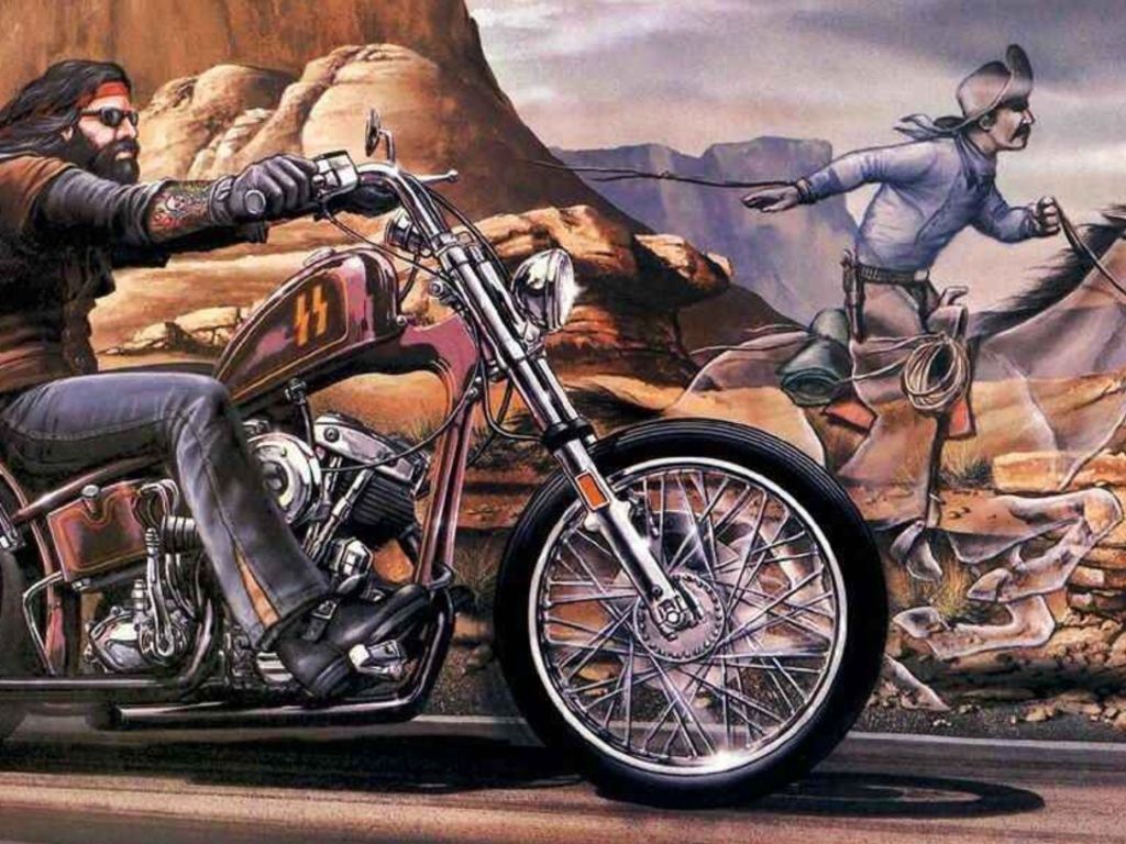 1024x768 David Mann Ghost Rider Painting My Uncle Had This On His Wall - Ghost Rider Painting
