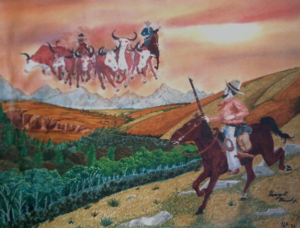 1024x778 Ghost Riders In The Sky By Majoro - Ghost Riders In The Sky Painting