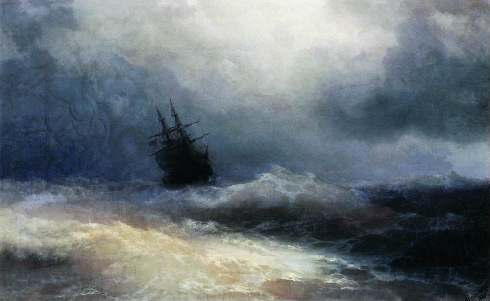 1000x615 Ghost Ships Of The World Storm Ship Of The Hudson River New - Ghost Ship Painting