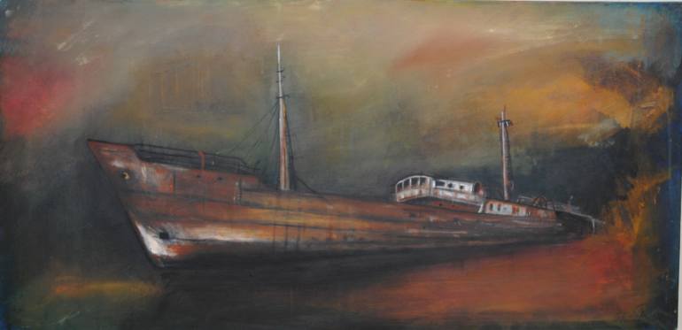 770x373 Saatchi Art Ghost Ship Painting By Maria Perry - Ghost Ship Painting
