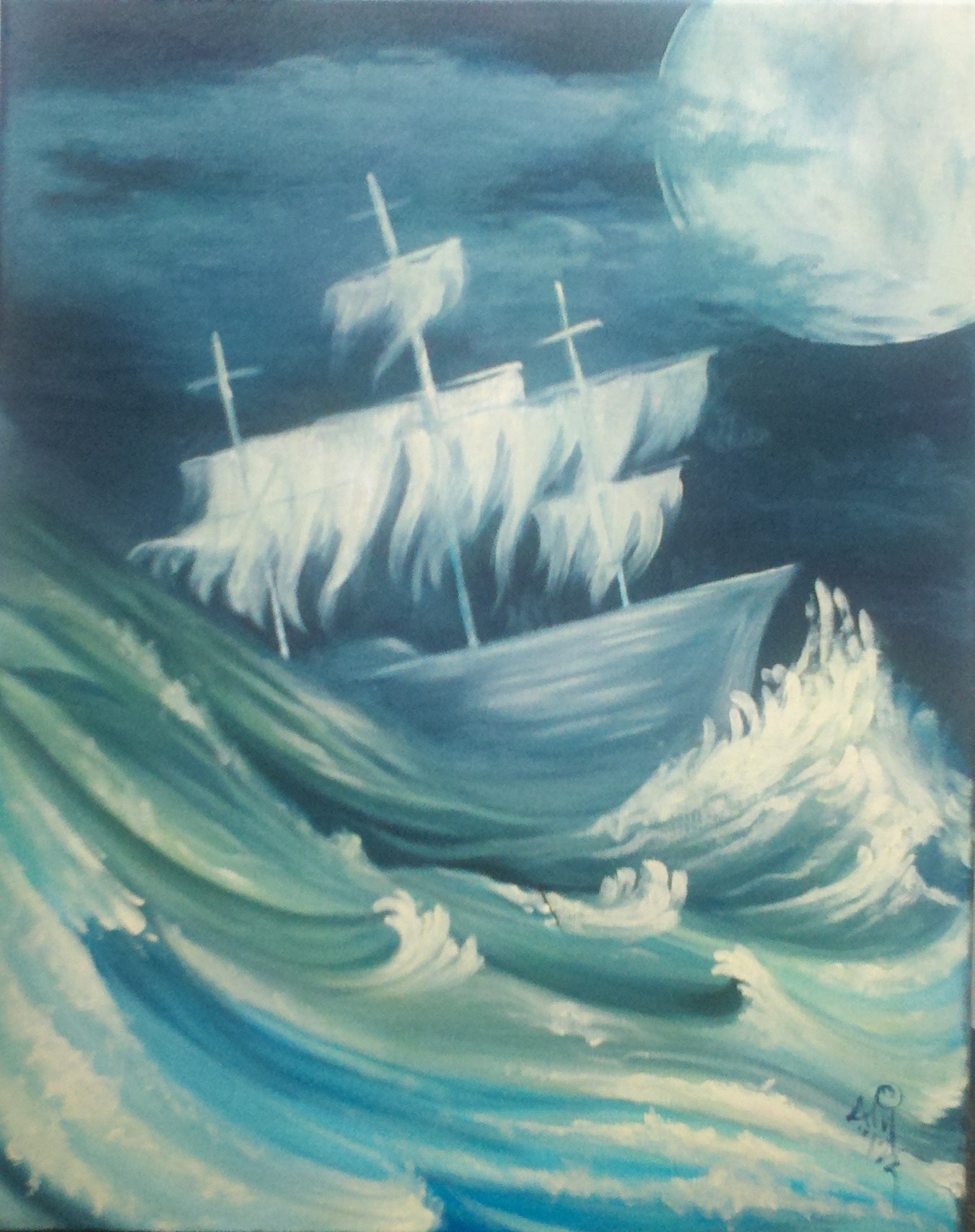 1351x1708 Ghost Ship Glazesresonanteye Spokane Tattoo - Ghost Ship Painting