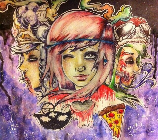 640x568 Ghost Town Girls By Alyssalovesaudy5eva - Ghost Town Painting