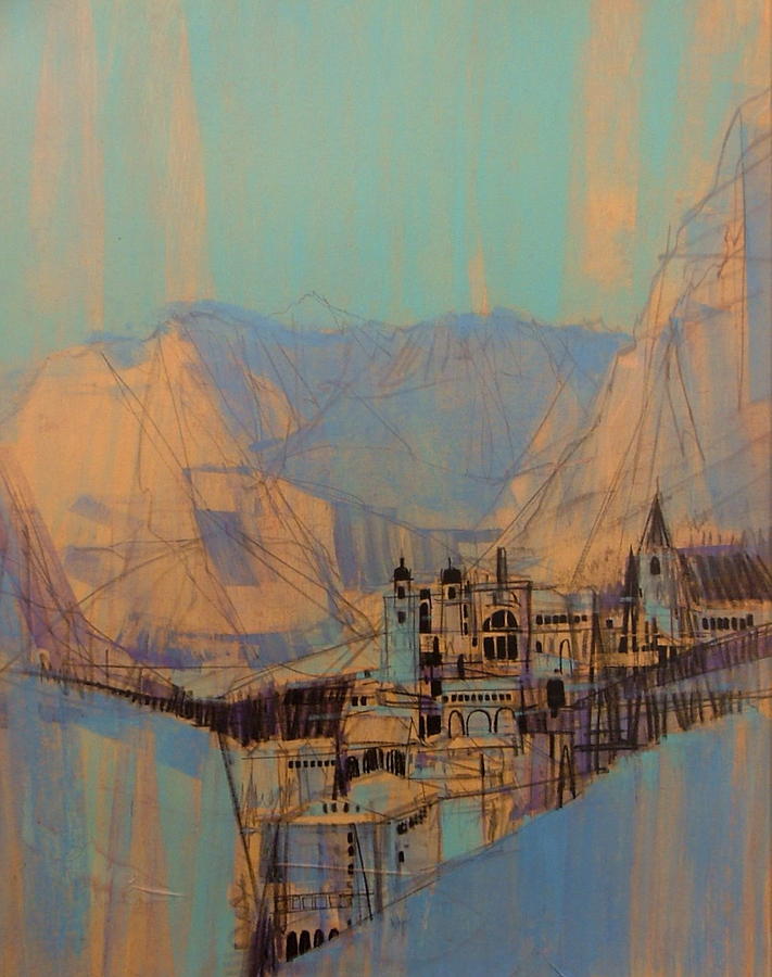 711x900 Rocky Mountain Ghost Town Painting By Gary Kaemmer - Ghost Town Painting