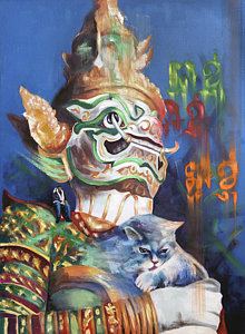 220x300 Giant Cat Paintings Fine Art America - Giant Cat Painting