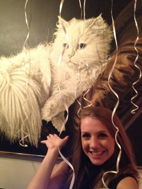 600x800 Shhhh! Giant Cat Painting Needed For Leigh's 30th! By Trevor Messinger - Giant Cat Painting