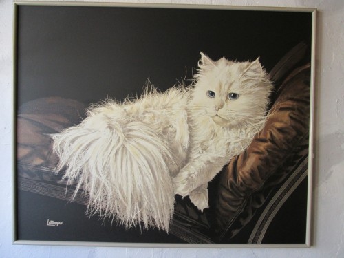 500x375 Sold The Cat's Meow Giant Cat Painting By Letterman Casa - Giant Cat Painting