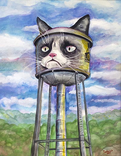 400x517 The Grumpy Cat Art Project At Lowe Mill Arts Amp Entertainment - Giant Cat Painting
