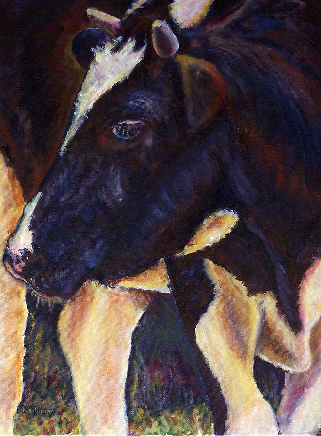 662x900 Gentle Giant Painting By Nancy Williams - Giant Cow Painting