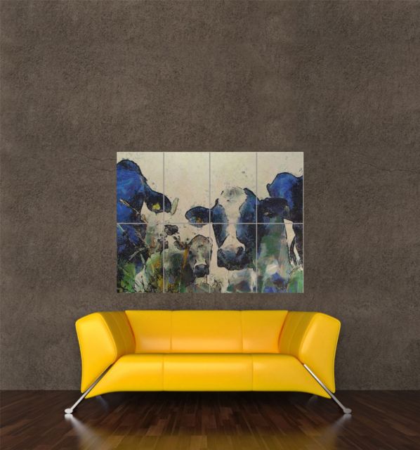 598x640 Giant Print Poster Painting Nature Cow Cattle Farm Animal - Giant Cow Painting