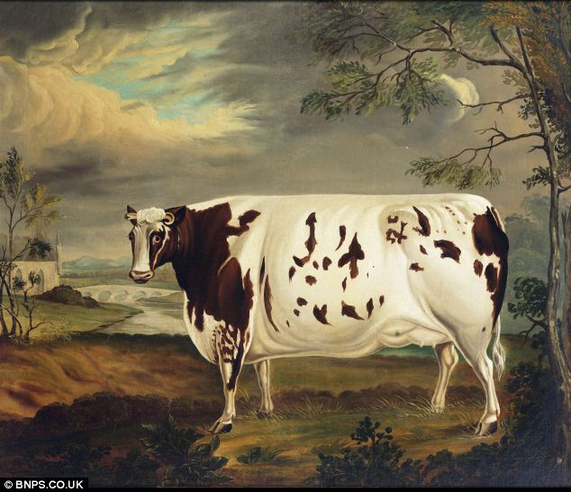 634x547 Portrait Of Britain's Fattest Ever Cow Expected To Fetch - Giant Cow Painting