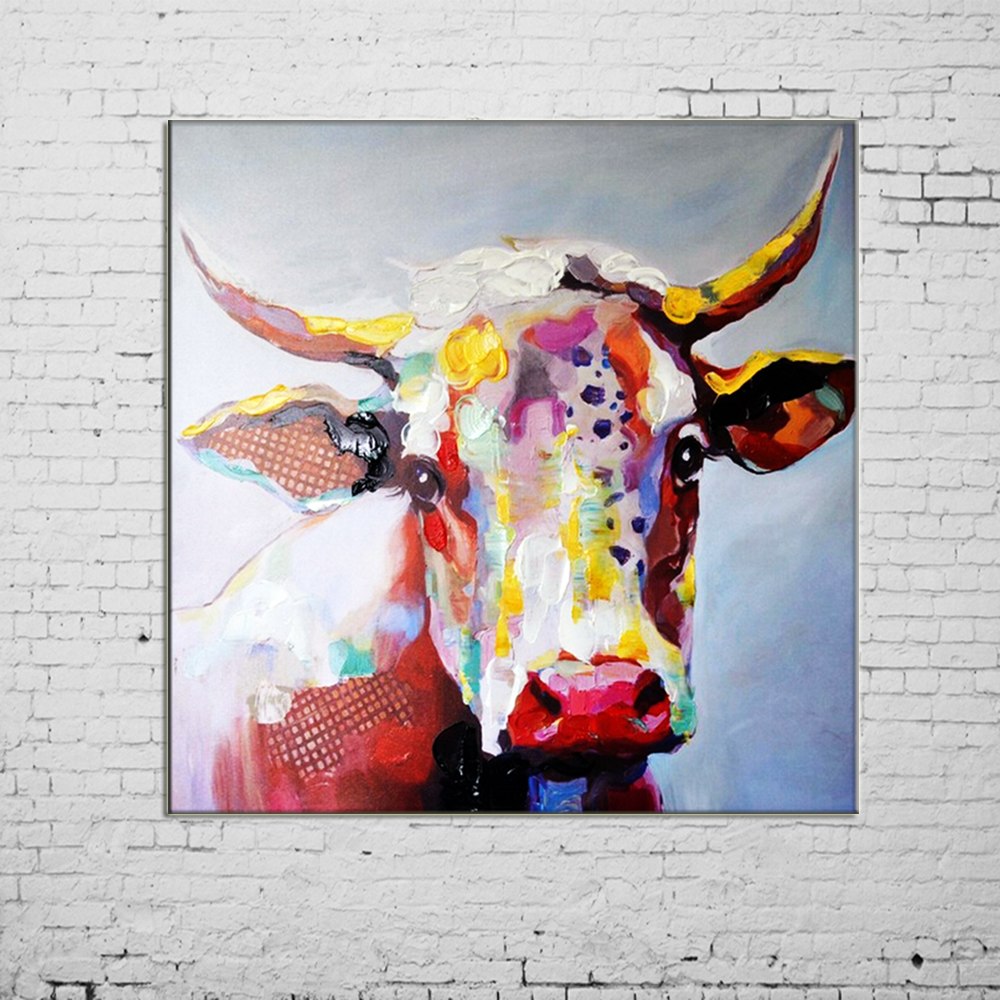 1000x1000 Best Gifts Paintings Handmade Wall Painting Color Cow Picture - Giant Cow Painting
