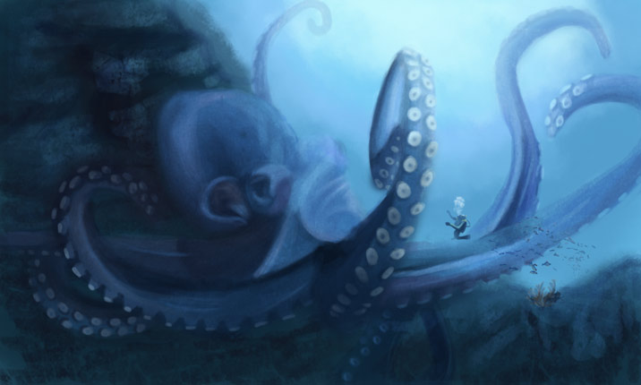 716x430 Giant Octopus By Discipleneil777 - Giant Octopus Painting