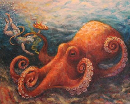 422x336 7 Best Octopus Images On Octopus Painting, Octopus - Giant Octopus Painting